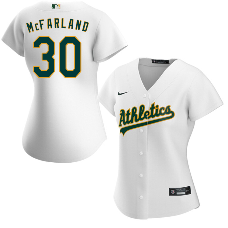 Nike Women #30 T.J. McFarland Oakland Athletics Baseball Jerseys Sale-White